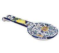 sicilia bedda - Reposamanos de cerámica de Caltagirone - Varias fantasías - Producto auténtico pintado a mano (mango limón)