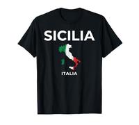 Sicilia Italia Bandera Mapa Patrimonio Italiano Sicilia Nativo Camiseta
