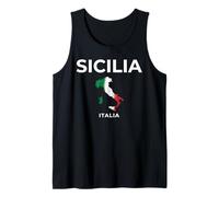 Sicilia Italia Bandera Mapa Patrimonio Italiano Sicilia Nativo Camiseta sin Mangas