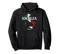 Sicilia Italia Bandera Mapa Patrimonio Italiano Viajes Vacaciones Sudadera con Capucha