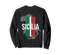 Sicilia Italia Italia Mapa Italia Bandera Italiana Rayas Verticales Sudadera