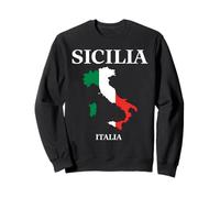 Sicilia Italia Mapa Bandera Italiana Colores Pride Heritage Sudadera