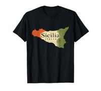 Sicilia Italia Mapa Trinacria Bandera Vintage Siciliana Camiseta