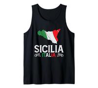Sicilia Italia - Sicilia Souvenir Silhouette Sicilia Camiseta sin Mangas