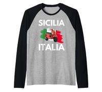 Sicilia Italia Y Ciclomotor Italiano En Sicilia Camiseta Manga Raglan