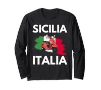 Sicilia Italia Y Ciclomotor Italiano En Sicilia Manga Larga