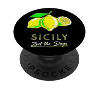 Sicilia Limón Zest Limones Sicilianos Recuerdo Verano Italia PopSockets PopGrip Adhesivo