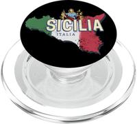 Sicilia y Bandera Italia Región Retro Mapa Vintage Souvenir PopSockets PopGrip para MagSafe