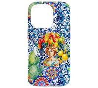 Siciliano Moros Cabeza Colorido limón Arte Carcasa para iPhone 14 Pro