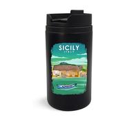 Sicily Italy Palermo Travel Destination - Taza de viaje, vaso de viaje, taza de café aislada, taza portátil
