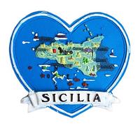 Sicily Sicilia Italia imán de nevera 3D adhesivo de viaje, recuerdos de resina, decoración para el hogar y la cocina, Italia imán para nevera de China