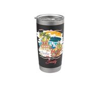 Sicily Sign I Love Sicily, Sicily Italy Illustration Graphic Vaso térmico de acero inoxidable de doble pared