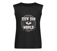Sick Sad World Daria Tv Series Camiseta sin mangas para hombre de algodón negro, Negro , XL