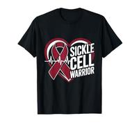 Sickle Cell Warrior Burdeos Cinta Conciencia de células falciformes Camiseta
