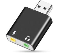 Sicomne Tarjeta de Sonido Externa USB, Mini Adaptador USB a Jack 3.5 mm Adaptador de Sonido USB Externo para Windows y Mac PC Ordenador, Gaming Audio Tarjeta Sonido Plug y Play