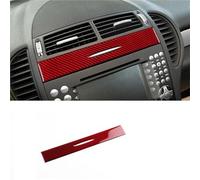 SICOTTON Adhesivo Fibra Carbono Suave Salida Aire Central para Mercedes para Benz SLK R171 2004 2005 2006 2007 2008 2009 2010 Molduras Interiores Automóviles(Red LHD RHD 1)