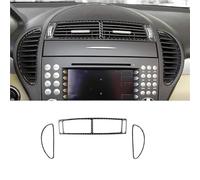 SICOTTON Adhesivo Fibra Carbono Suave Salida Aire Central para Mercedes para Benz SLK R171 2004 2005 2006 2007 2008 2009 2010 Molduras Interiores Automóviles(Black LHD RHD 2)