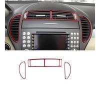 SICOTTON Adhesivo Fibra Carbono Suave Salida Aire Central para Mercedes para Benz SLK R171 2004 2005 2006 2007 2008 2009 2010 Molduras Interiores Automóviles(Red LHD RHD 2)