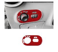 SICOTTON Panel De Marco del Interruptor De Faros Delanteros para Seat para Ibiza 6l 2003 2004 2005 2006 2007 2008 LHD Molduras Interiores Automóviles(Red Carbon)