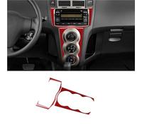 SICOTTON Panel Embellecedor con Perilla Control Central De CD Y Aire Acondicionado para Toyota para Yaris 2006 2007 2008 2009 2010 2011 LHD Molduras Interiores Automóviles(LHD Inner Red)