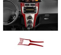 SICOTTON Panel Embellecedor con Perilla Control Central De CD Y Aire Acondicionado para Toyota para Yaris 2006 2007 2008 2009 2010 2011 LHD Molduras Interiores Automóviles(LHD Outer Red)