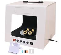 SICWEDIM Kit de caja de fotografía profesional para joyas, soporta colgar o colocar, rotación eléctrica de 360°, brillo ajustable de 3000 a 5500 K, mini caja de luz de estudio fotográfico con