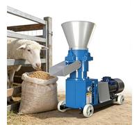 SICWEDIM Máquina de pellets de alimentación animal con 2 rodillos de cabeza redonda de entrada para animales, máquina granuladora de alimentación para peces, pollo, pato, conejo, 100 kg/h (6 mm)