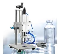 SICWEDIM Prensa neumática de sellado de botellas perforadoras, prensadora de botellas de vial, máquina prensadora de taponadora de altura ajustable para fábrica, hogar (15 mm)