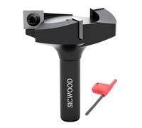 SICWOOD Brocas de enrutador de aplanamiento de losa 1/2 vástago, diámetro de corte de 2-3/8 pulgadas, inserto de 12 x 12 x 1,5 mm, brocas de enrutador de superficie de alerón CNC, brocas de enrutador