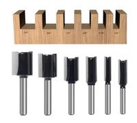 SICWOOD Juego de 6 brocas rectas de 1/4, broca recta de doble flauta Dado de corte recto, diámetro de corte de 3/4 pulgadas, 5/8 pulgadas, 1/2 pulgadas, 3/8 pulgadas, 5/16 pulgadas, 1/4 pulgadas,