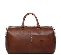 SID & VAIN® Bolso de Viaje Seattle Bolso de Deporte Fin de Semana Maletín Weekender Equipaje de Mano Cabina Piel marrón