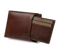 SID & VAIN Cartera con soporte para tarjetas extraíble con protección RFID Jacob de piel de búfalo I Cartera para hombre I Cartera extraplana Diseño hecho a mano, coñac, medium, Carteras de los