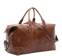 SID & VAIN Jeremy - Bolsa de viaje grande XL de piel auténtica, tamaño grande, para el fin de semana, con correa para el hombro, hecha a mano, color marrón