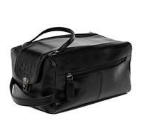SID & VAIN Neceser Hombre Grande Cuero I Neceseres de Viaje I Bolsa de Aseo Bristol Negro Hecho a Mano