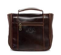 SID & VAIN Neceser para Colgar Cuero I Neceseres de Viaje I Bolsa de Aseo para Colgar Heathrow marrón Hecho a Mano