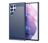 Sidande Funda para Galaxy S22 Ultra 5G/para Samsung S22 Ultra SM-S908B Funda Ultrafina con protección Fabricada en TPU y Fibra de Carbono Funda Protectora para Samsung Galaxy S22 Ultra 5G Azul Marino