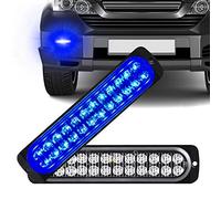 Sidaqi 2PCS 24-LED 72w Montaje en superficie Advertencia de emergencia Peligro intermitente Barra de luz estroboscópica con impermeable para camión de coche 12-24V(Azul)