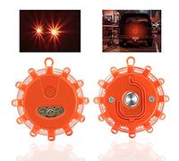 Sidaqi 2PCS LED Road Flares Luz de advertencia intermitente de seguridad Kit de baliza de disco de emergencia en carretera para vehículos Barcos con base magnética y gancho
