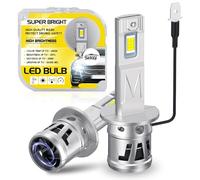 Sidaqi H1 Bombilla LED 6000K Blanco con ventilador 1:1 Mini Tamaño 32000LM LED Super Brillante H1 Kit Faro 12V para Luz Antiniebla Hi/Lo Beam -2PCS