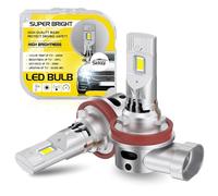 Sidaqi H8 H11 Bombilla LED 6000K Blanco 1:1 Mini Tamaño 32000LM LED H8 con Ventilador, Kit de Conversión de Faro H11 12V para Luz Antiniebla Hi/Lo Beam -2PCS