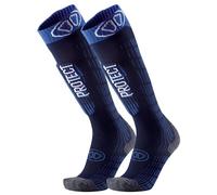 Sidas Calcetines de esquí para hombres y mujeres, Ski Protect, lana merino, protección tibial integrada, calor natural cuando hace frío y regulación de la humedad, turquesa, 35-38
