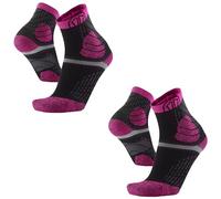 Sidas Pack de 2 calcetines de trail para correr, Trail Protect, suela antideslizante, tejido transpirable, protector de dedos para hombre y mujer, Negro , 37-38