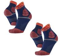 Sidas Pack de 2 calcetines de trail para correr, Trail Protect, suela antideslizante, tejido transpirable, protector de dedos para hombre y mujer, naranja, 46-48