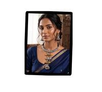 Siddhatva Juego de collar Hasli de plata india y oro para mujer, declaración, afgano, de dos tonos, oxidado, étnico, tribal, gargantilla, aretes, regalos de cumpleaños
