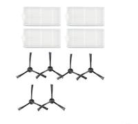 Side Brush Plus - Juego de filtros de repuesto para robot aspirador Medion Md 19500 Md 19510 Md 19511 Md 19900, paquete de 4 cepillos laterales, 6 filtros, lavables y duraderos