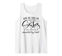 Side by Side Miles Apart Sisters Connected by Heart Sister Camiseta sin Mangas