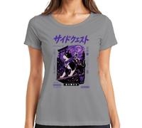Side Quest Japan Cat Fantasy Adventure Y2K - Camiseta para mujer, gris, 3XL
