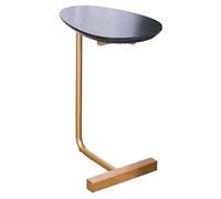Side Table Coffee Table Bedside End Table C-Shaped Wrought Iron Solid Wood Small Side Table Simple Bar Leisure Coffee Table (Color : White) (Black)