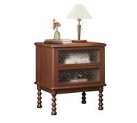 Side Tables Bedroom Mesita De Noche Retro De Madera Maciza For Dormitorio, Mesa De Noche De Vidrio Impreso, Mesa De Almacenamiento Bed Side Table