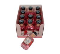 SIDERIT Gin Hibiscus 43% Vol, Pack 12 Miniaturas de 50 ml - Ginebra floral artesanal destilada con flor de hibisco y 12 botánicos. Proceso de triple destilación en vidrio.